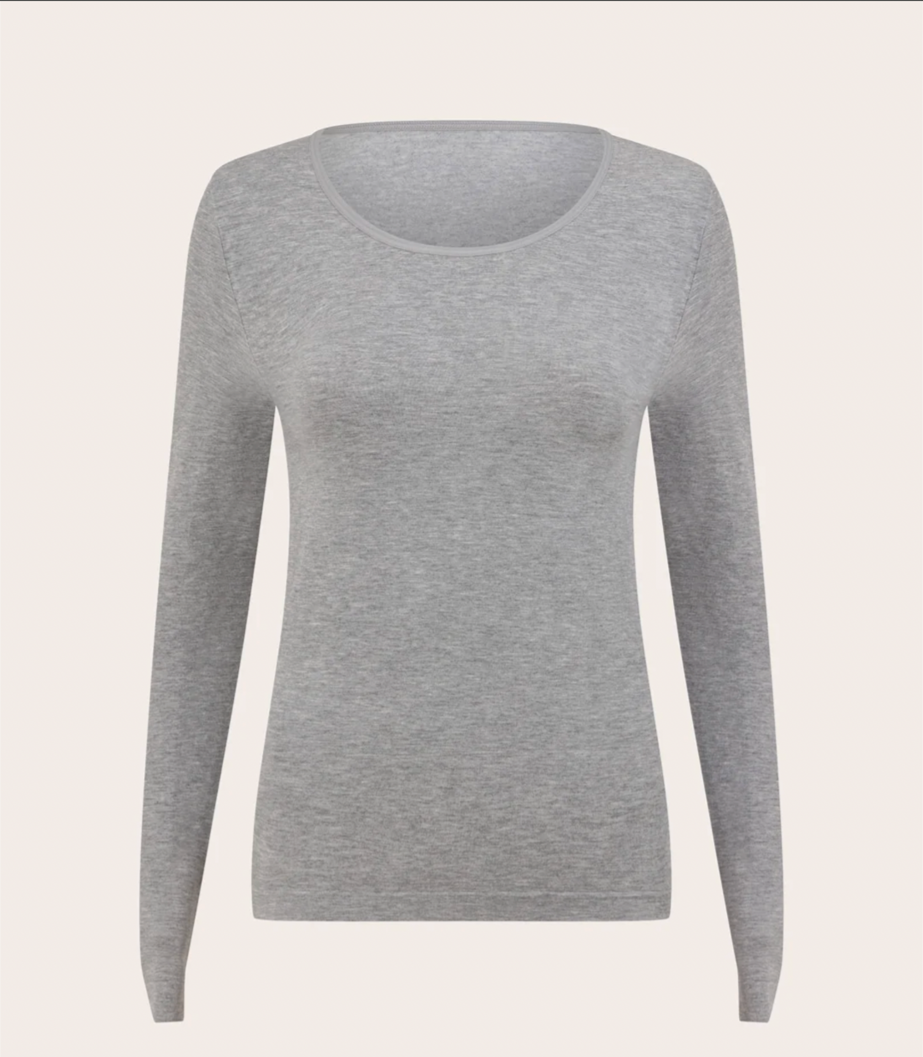 Long Sleeve Top Light Grey Marl