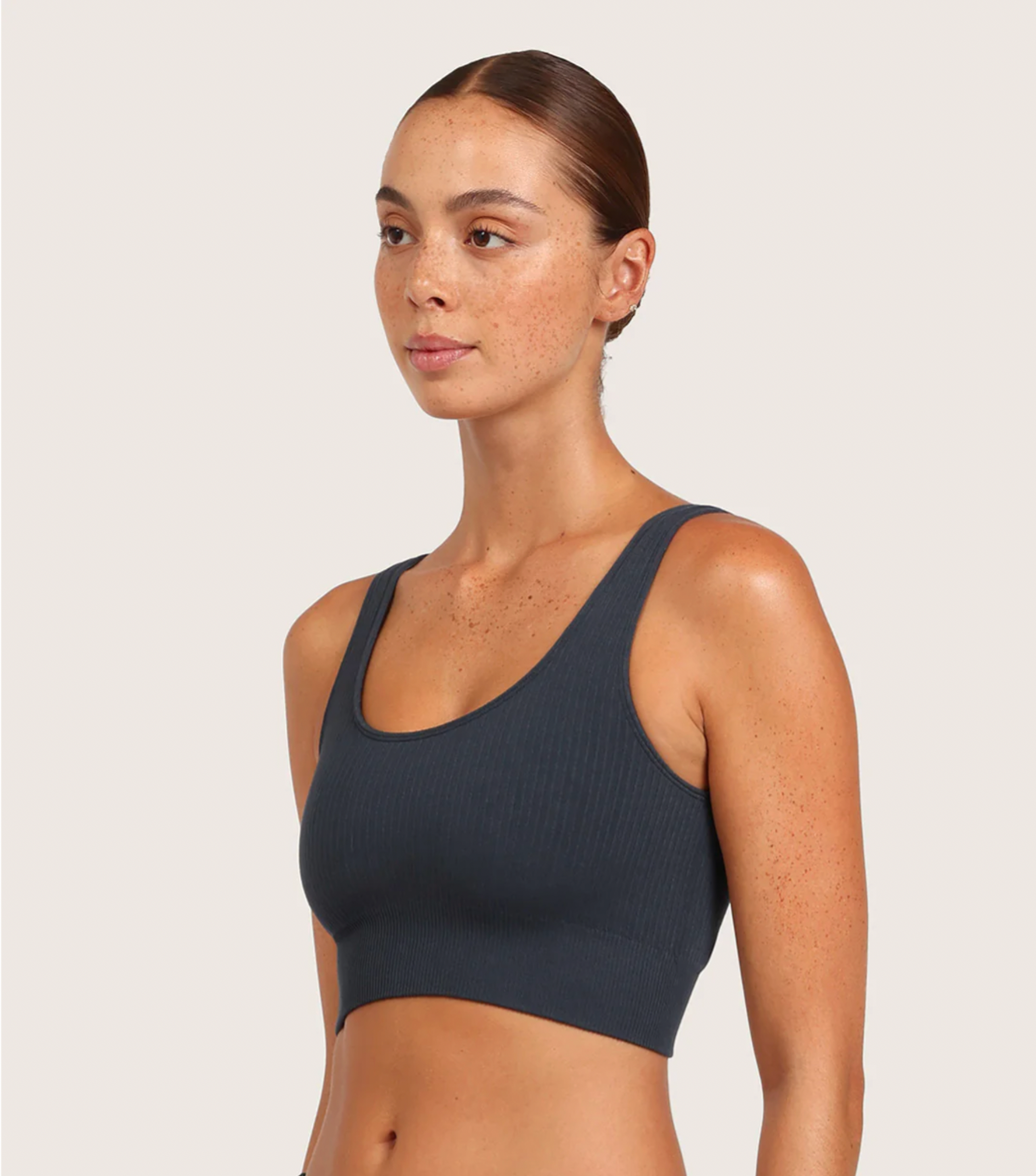 Bamboo Ribbed Seamless Bra Storm