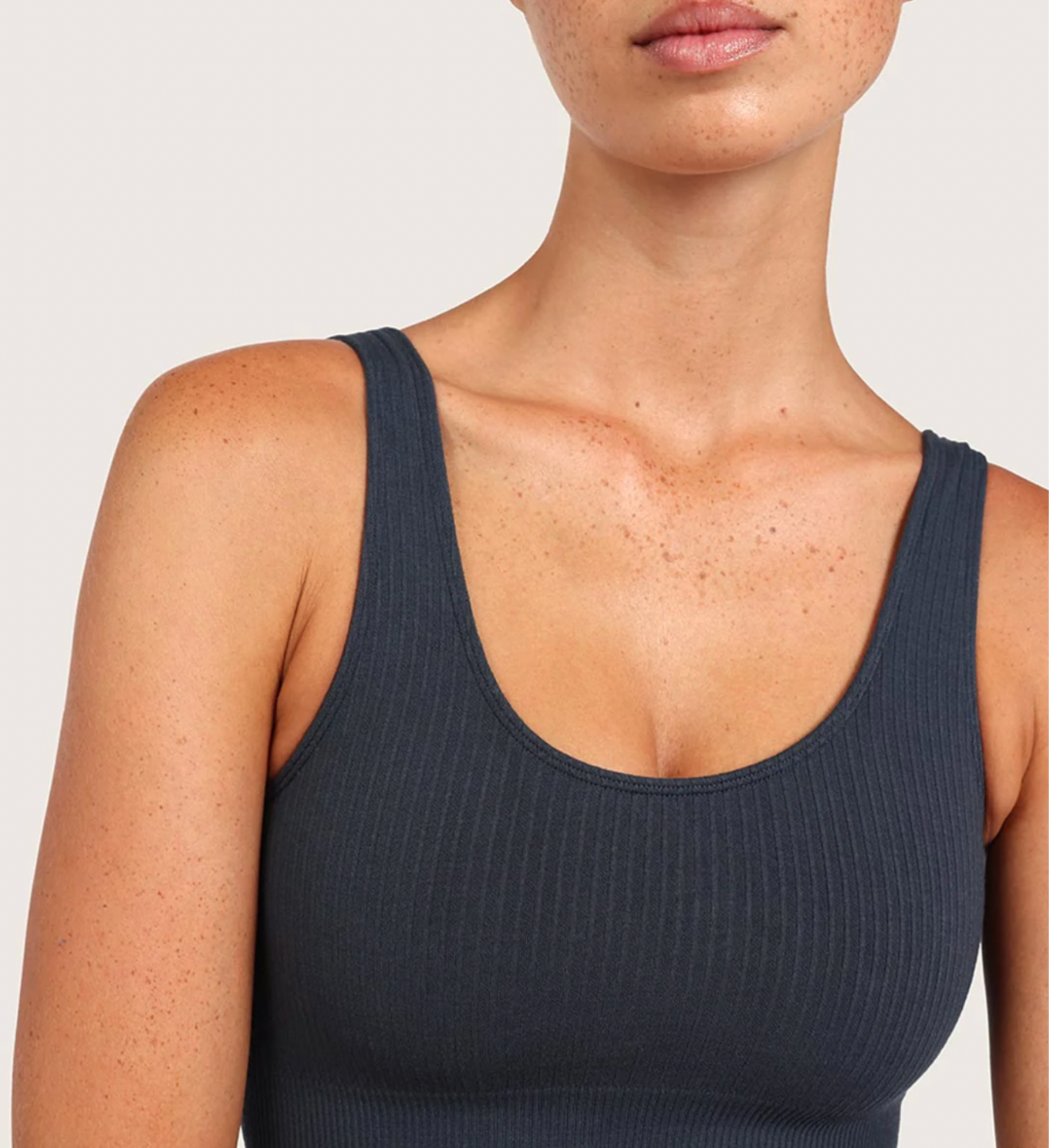 Bamboo Ribbed Seamless Bra Storm