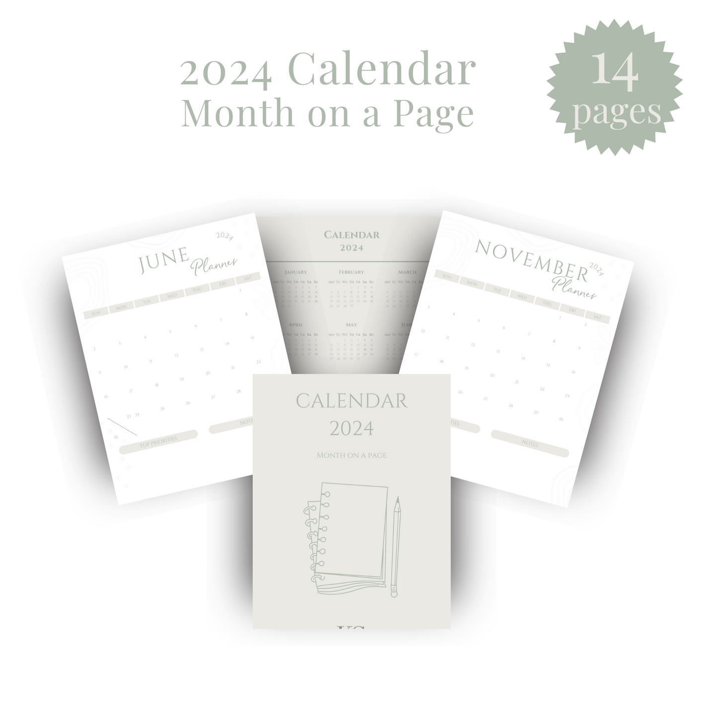 2024 Calendar Month on a Page
