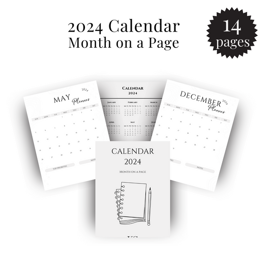 2024 Calendar Month on a Page