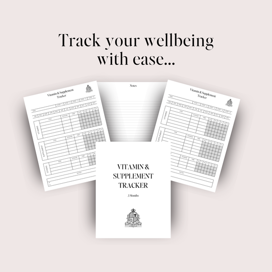 Vitamin & Supplement Tracker (3-Month Edition): Black & White