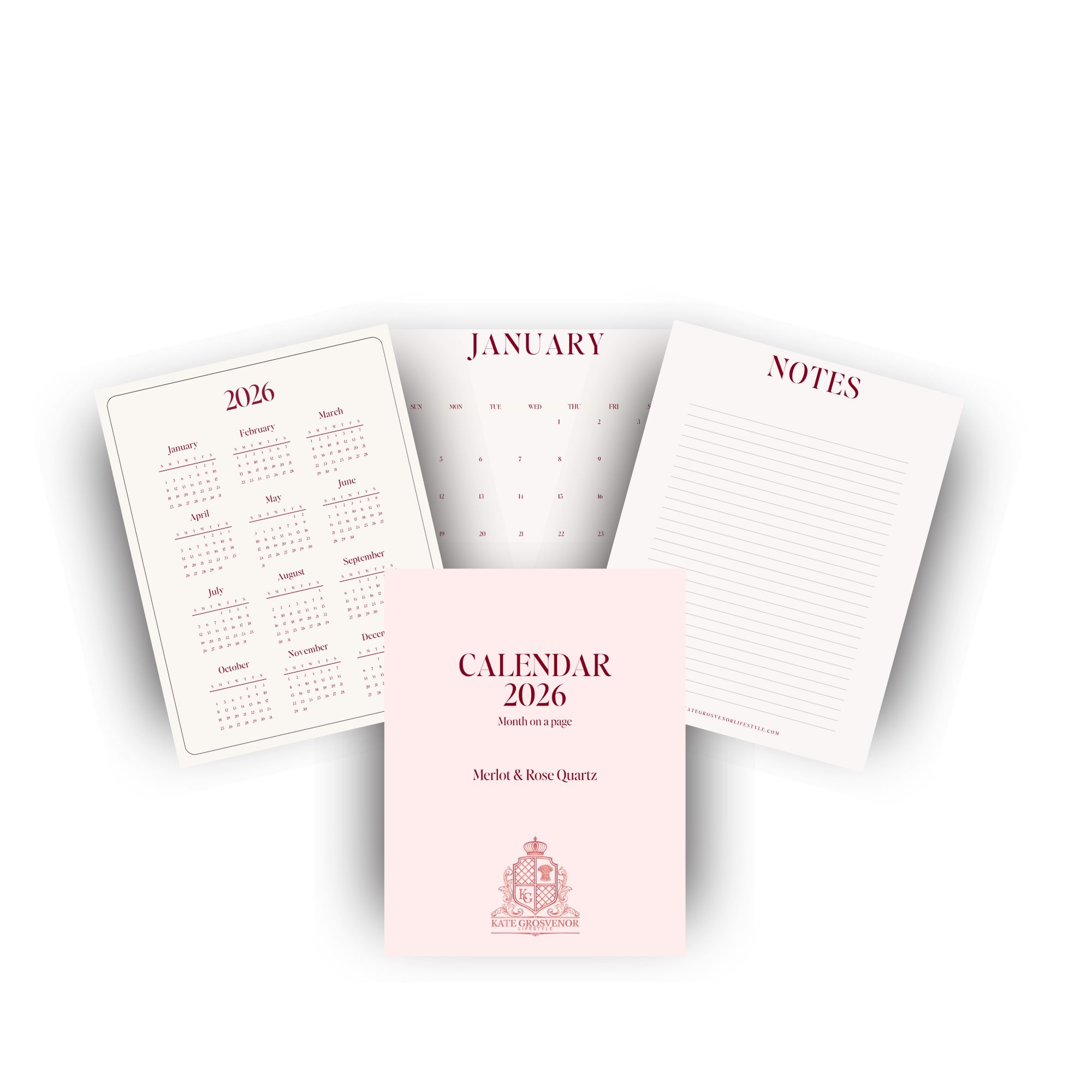 A5 Month-on-a-Page 2026 Planner Insert (4 Colour Options)