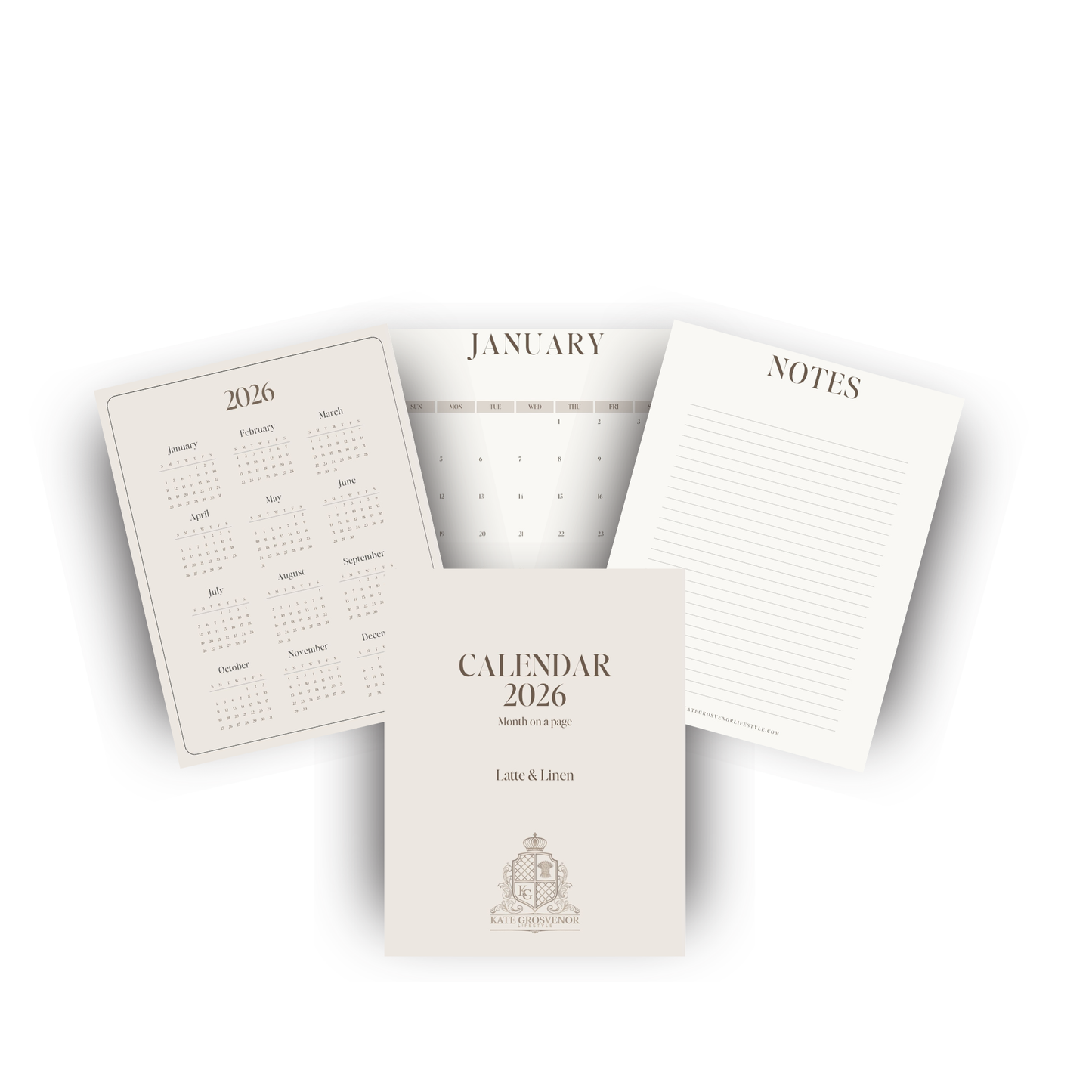 A5 Month-on-a-Page 2026 Planner Insert (4 Colour Options)