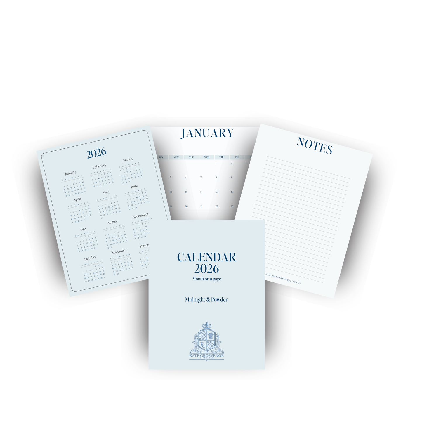 A5 Month-on-a-Page 2026 Planner Insert (4 Colour Options)