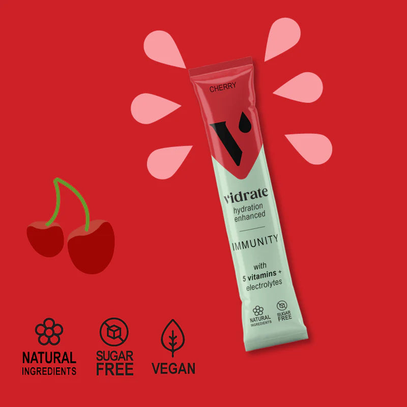**NEW FLAVOUR** Vidrate Cherry Immunity Hydration Sachets (10)