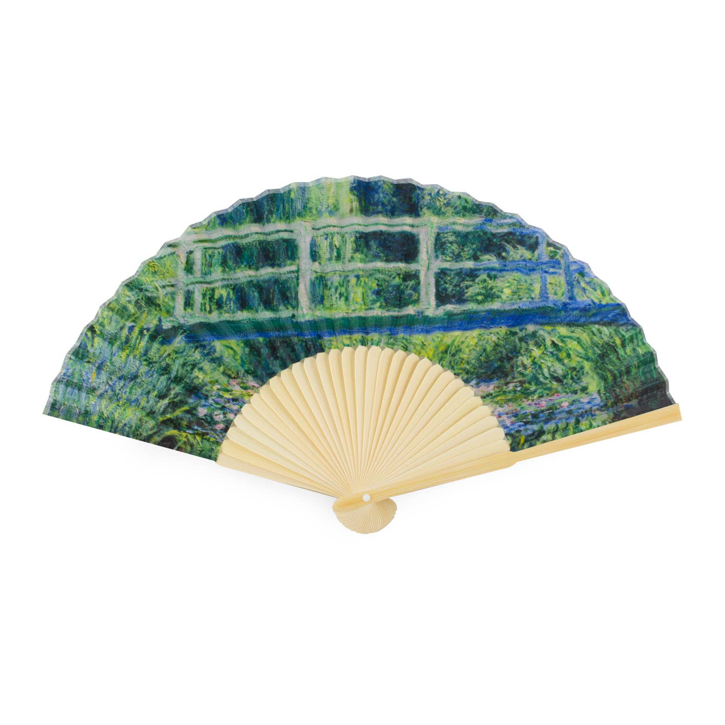 Japanese Bridge by Monet, Bamboo Hand Fan