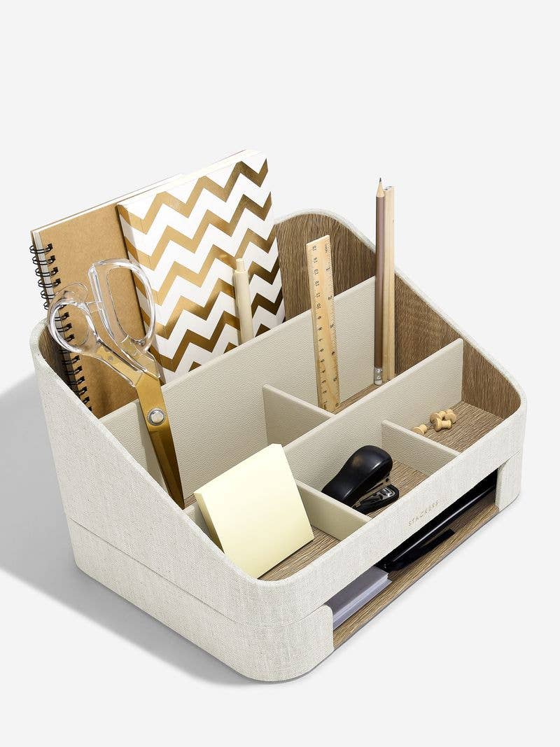 Desk Organiser Set - Oatmeal & Linen
