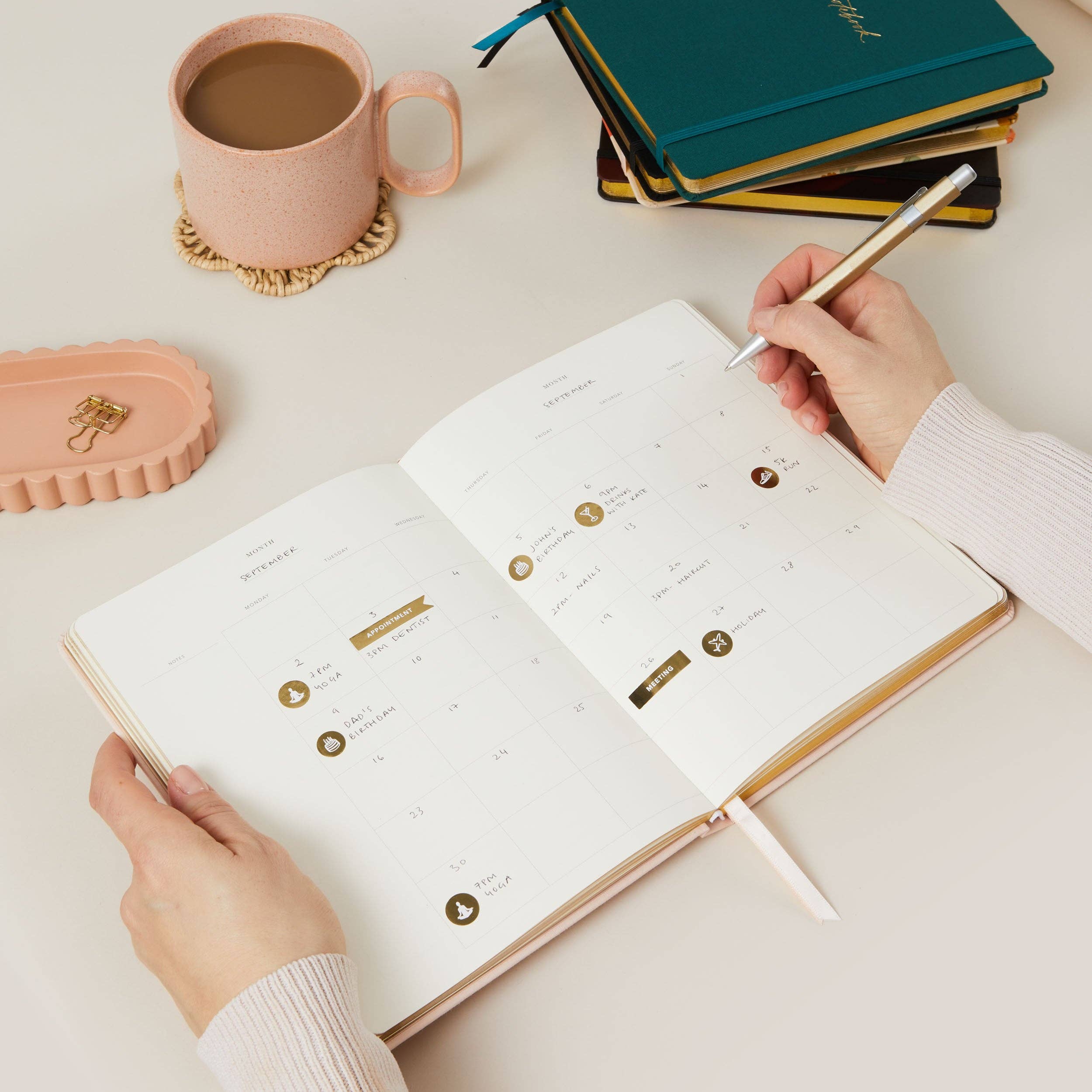 Undated Weekly Planner - Blush (Cloth) - diary gift for her