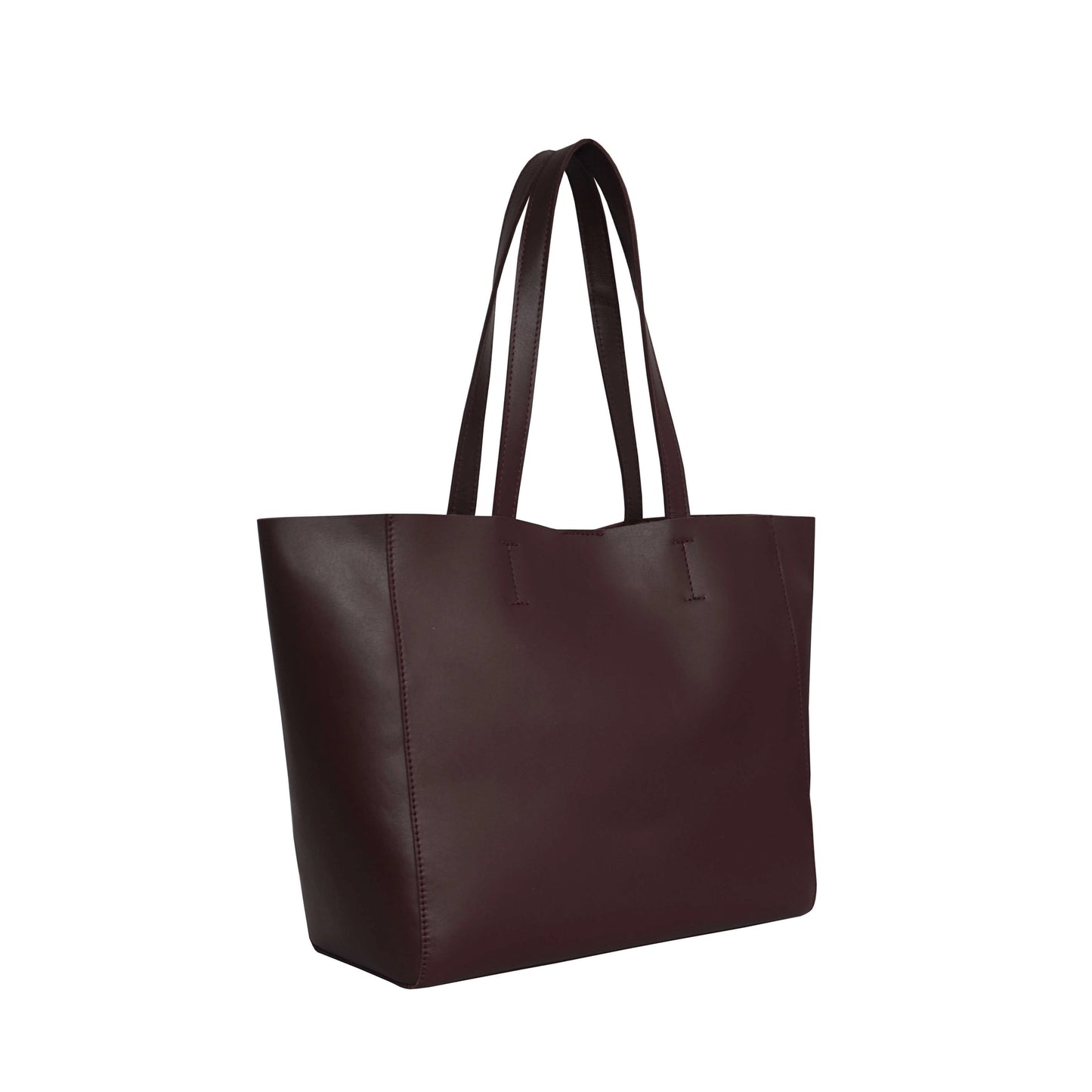 'ABINGDON' Burgundy Real Leather unlined Designer Tote Bag