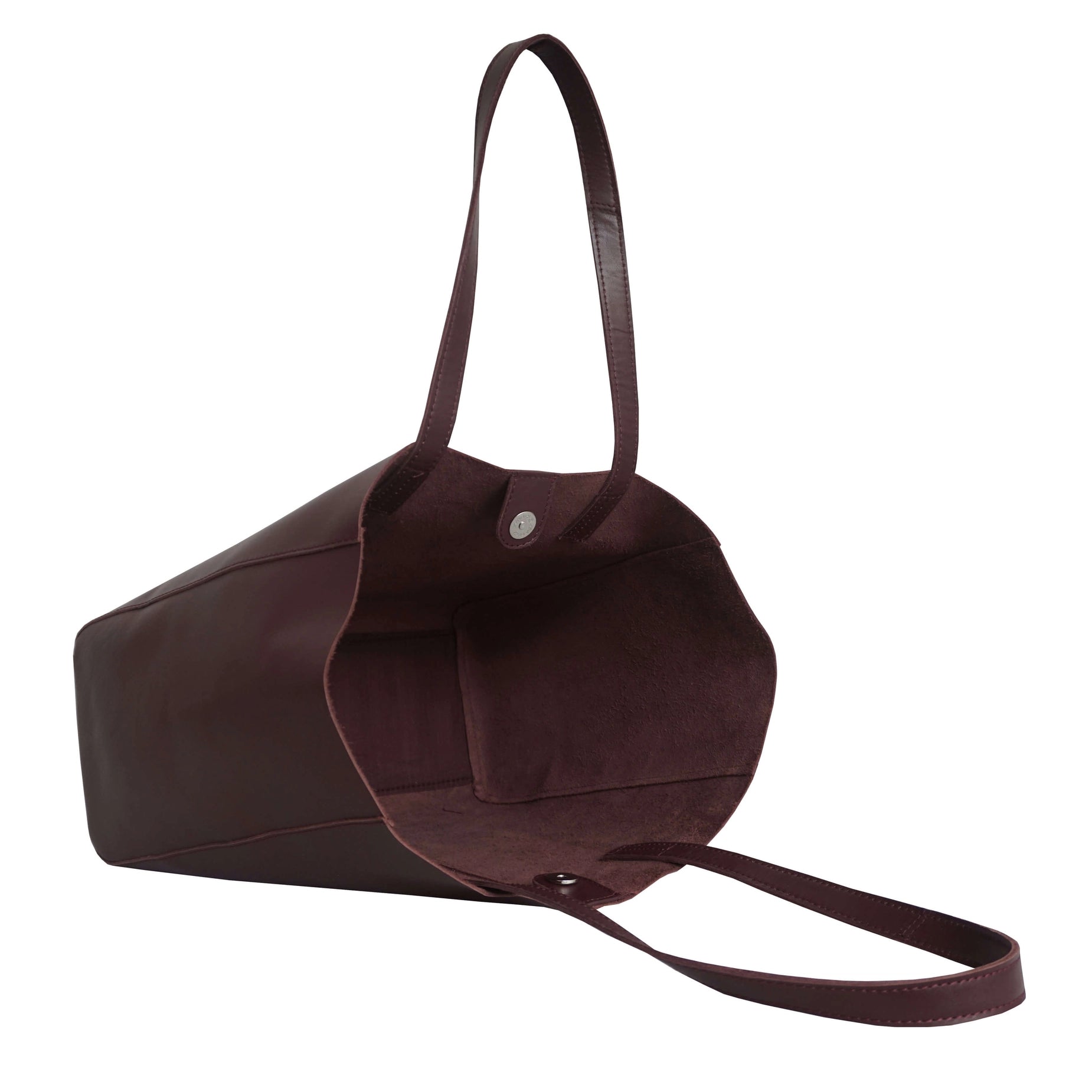 'ABINGDON' Burgundy Real Leather unlined Designer Tote Bag