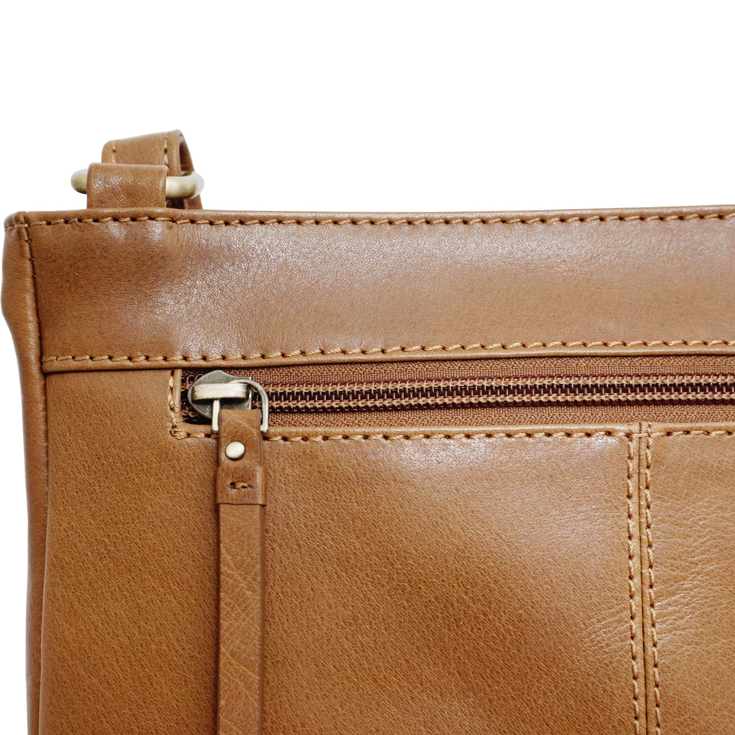 'CANARY' TAN Vintage Leather Crossbody bag