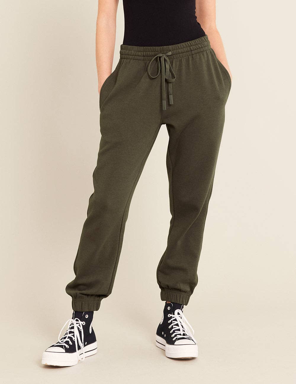 Cuffed Sweat Pants: Black