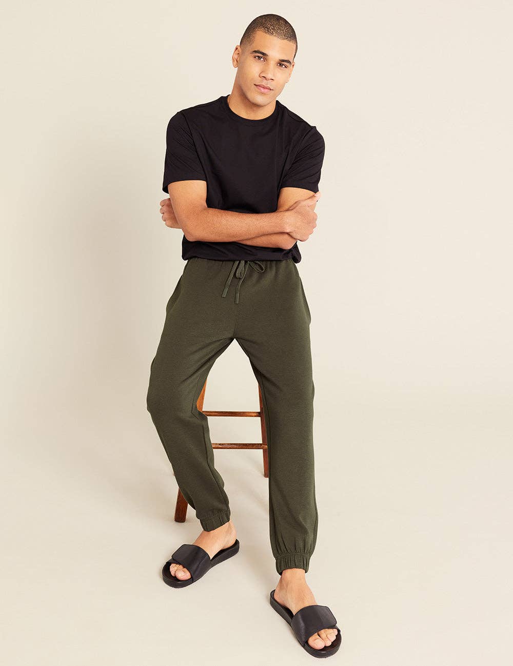 Cuffed Sweat Pants: Black