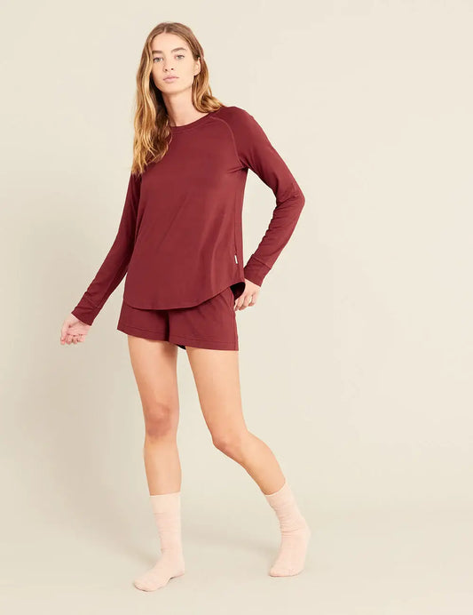 Goodnight Raglan Sleep Top in Ruby