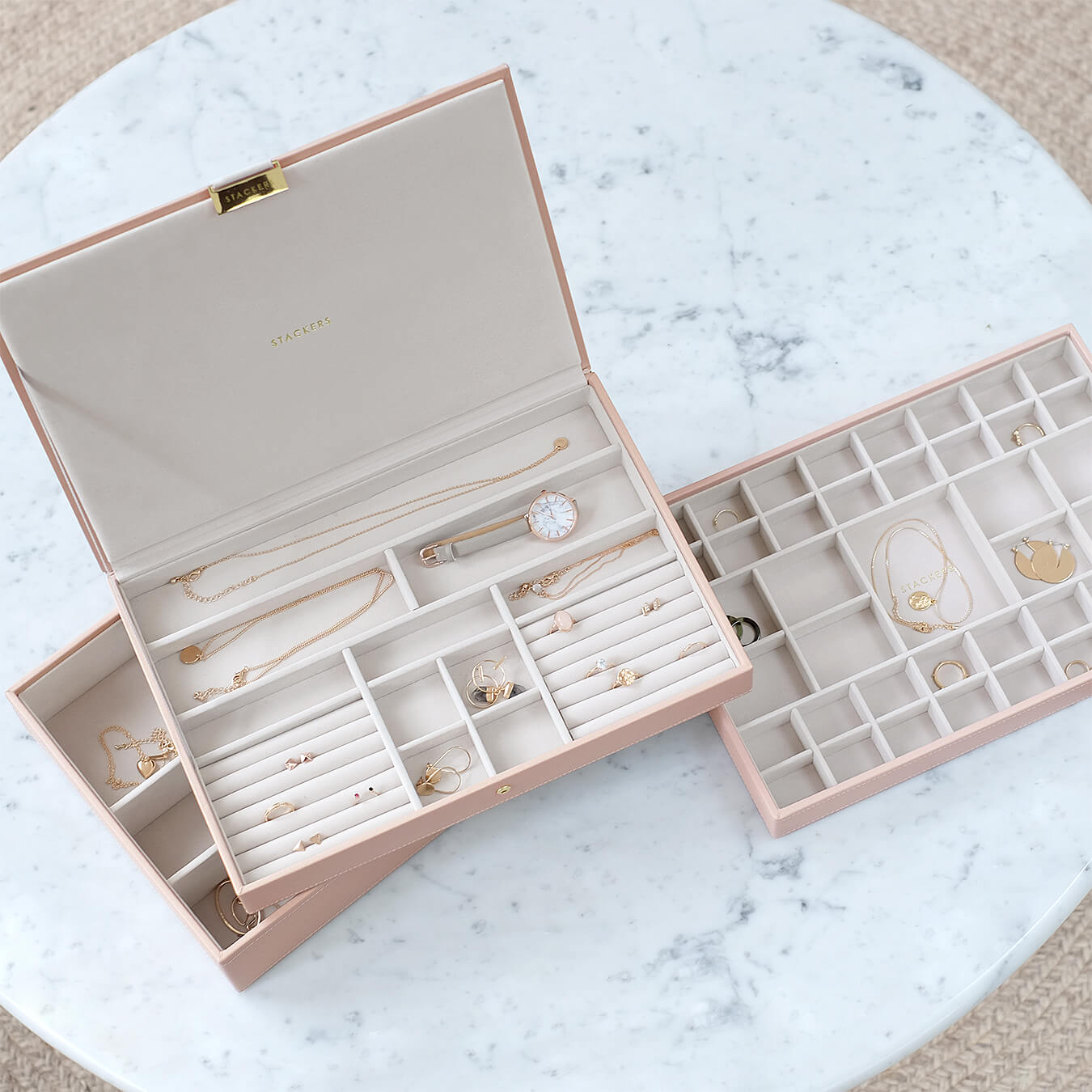 Blush Classic Jewellery Box set of 3 (with drawers)