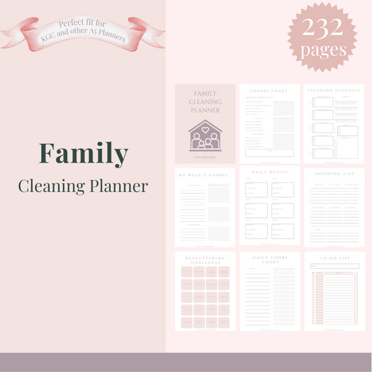 Family Cleaning Planner Insert
