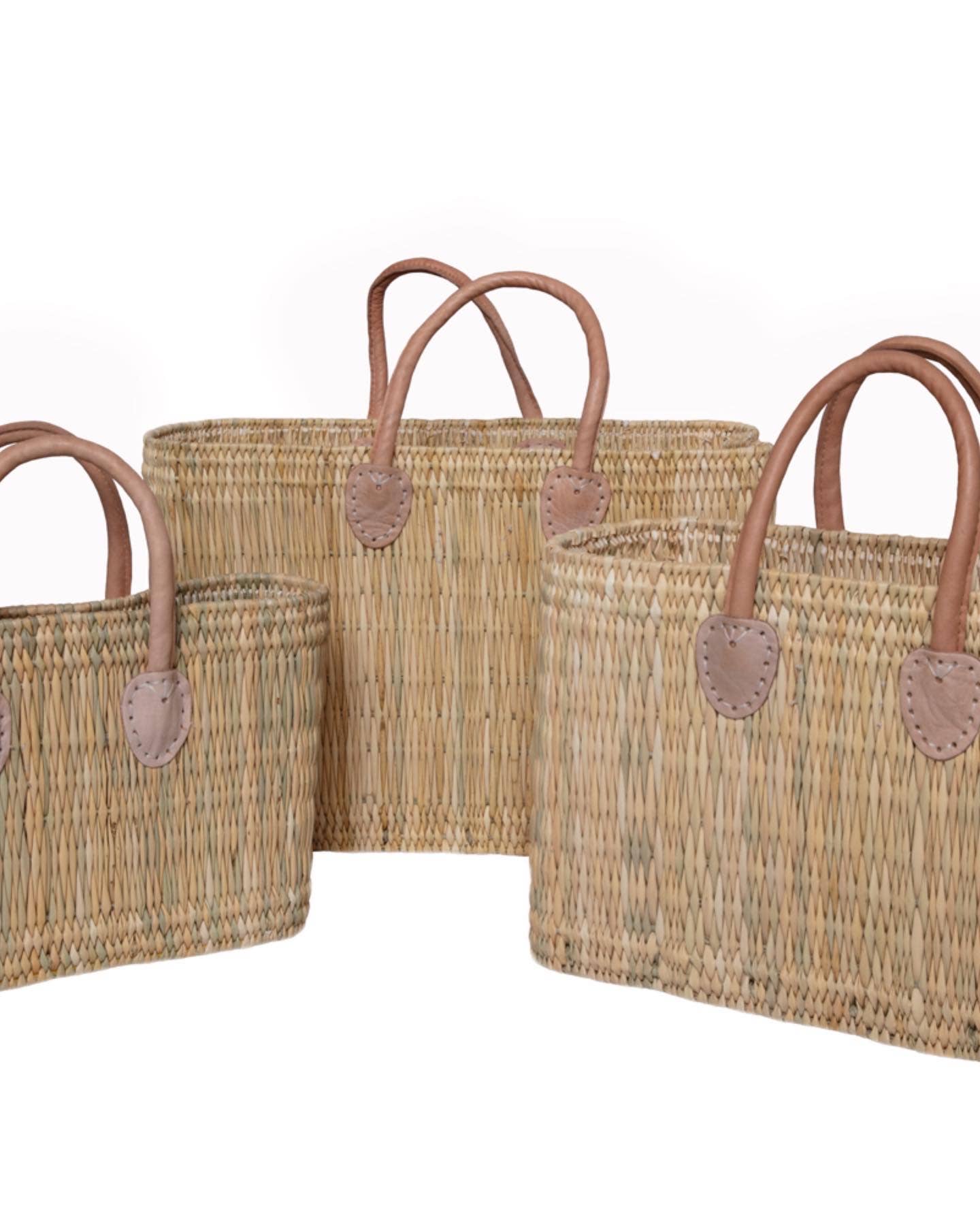 The Nicole Bag:  Reed Shopping Basket Bag - Large