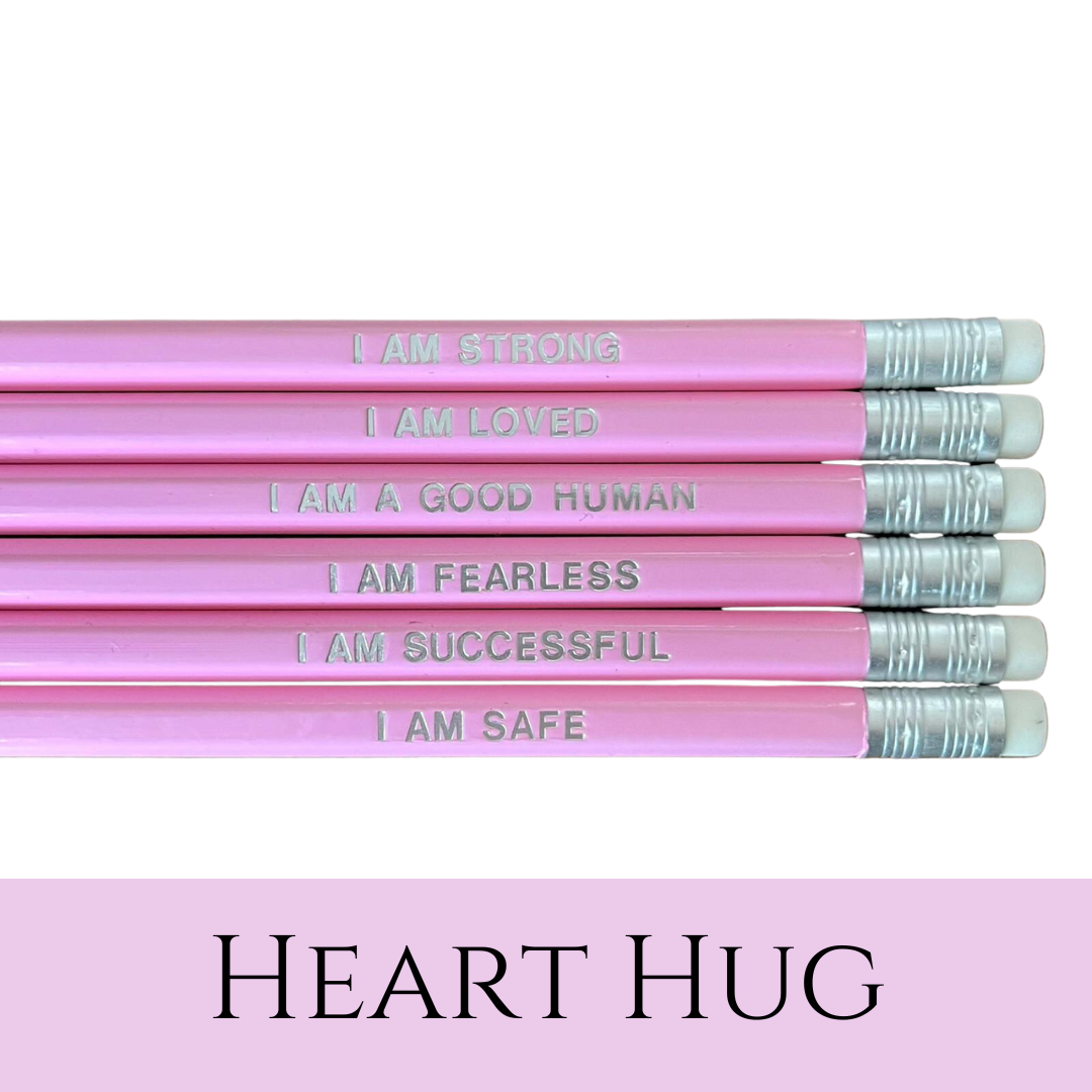 Heart Hug Affirmation Pencils 6 pack