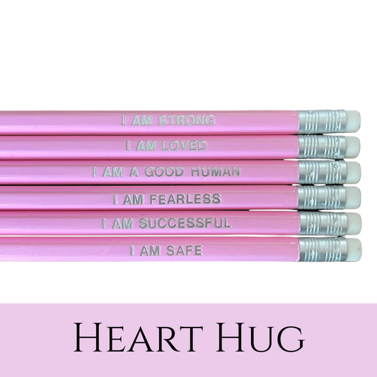 Heart Hug Affirmation Pencils 6 pack