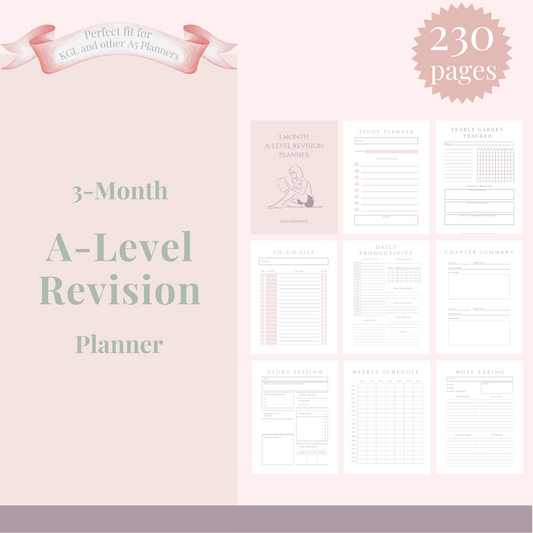 3 Month A-Level Revision Planner Insert