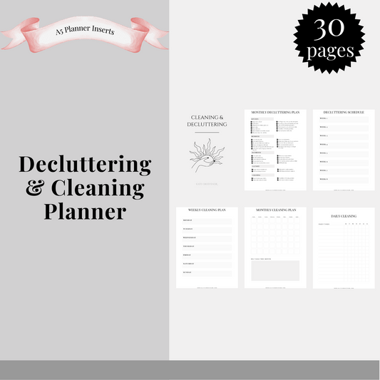 Decluttering & Cleaning Planner Insert