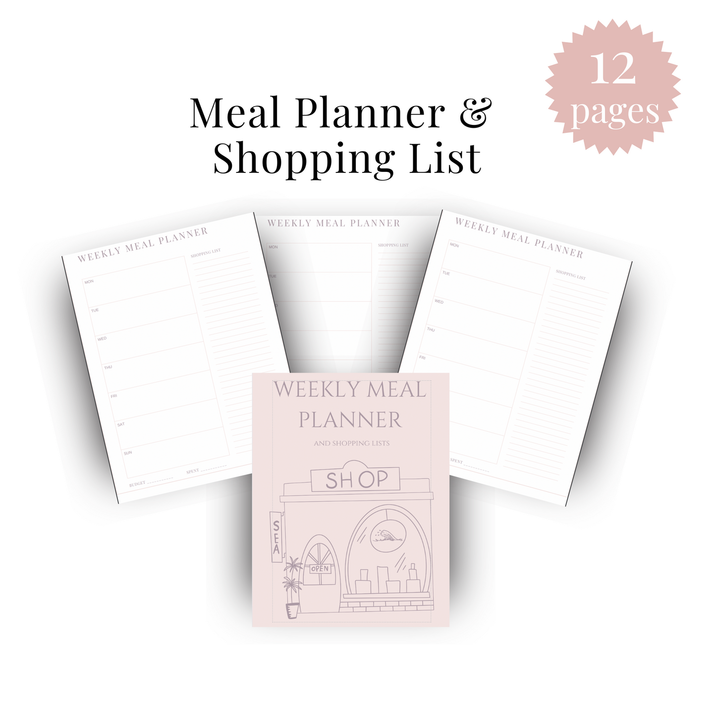 Weekly Meal Planner and Shopping Insert