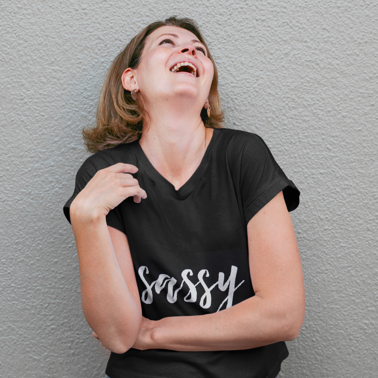 Black Sassy T-Shirt with White writing