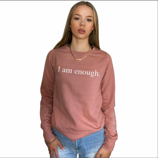 I Am Enough Sweatshirt Pink