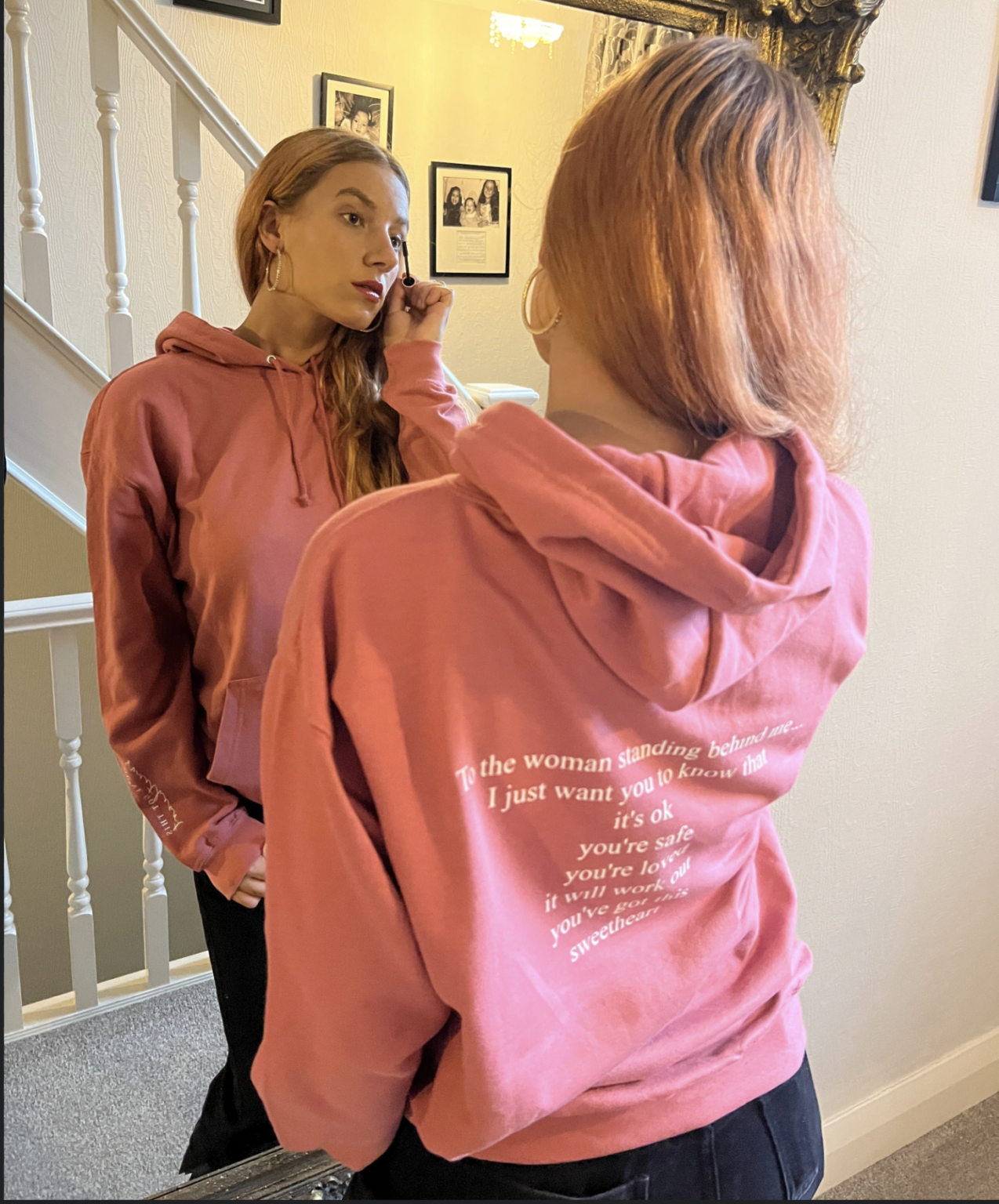 You Are Safe, You Are Loved Hoodie ( pink )
