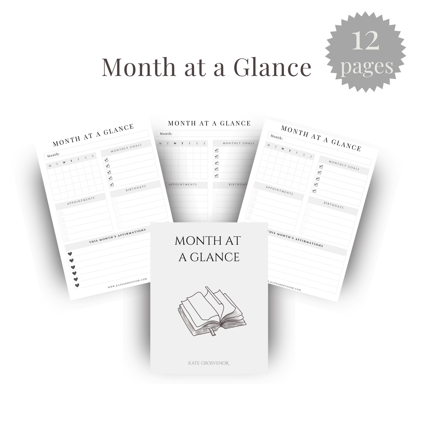 Month at a Glance Insert