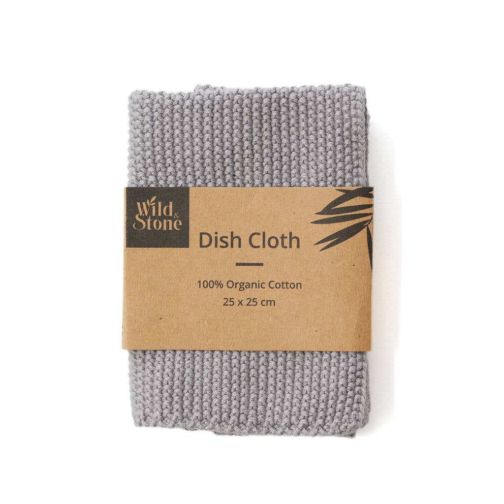Dish Cloths - 100% Organic Cotton - Dove Grey