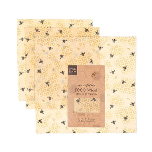 Beeswax Food Wraps - Honeycomb Pattern - 3 Pack