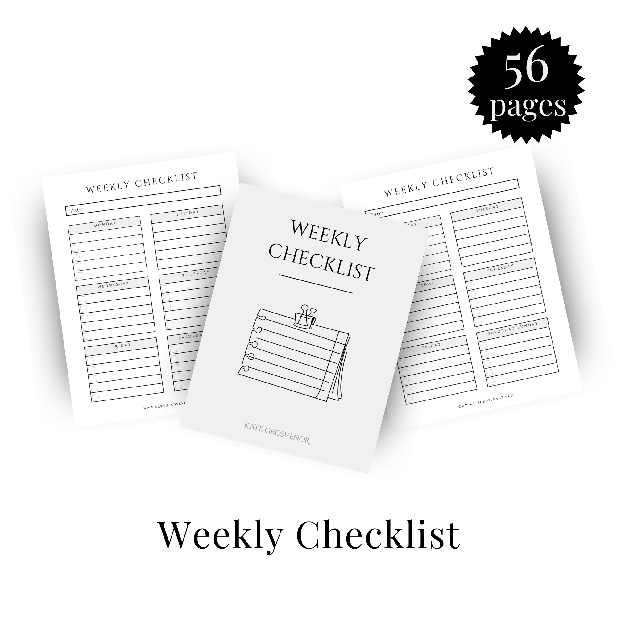 Weekly Checklist Insert